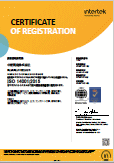 ISO14001認証登録証明書